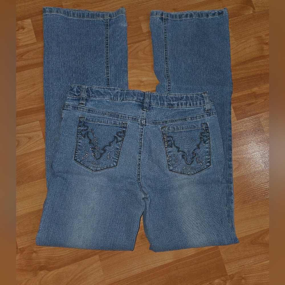 Girls Sz 14 Squeeze Brand Denim Adjustable Waist Stretch Jeans